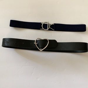 Lot of 2 belts black brandy Melville blue stretch Excellent Condition